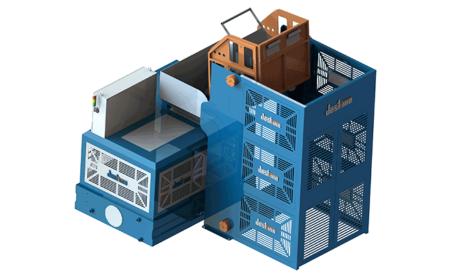 短屑自动提升翻转压饼方案