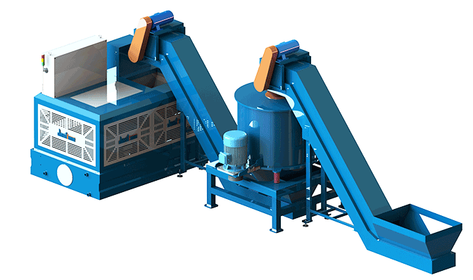 金属短屑甩干压饼方案