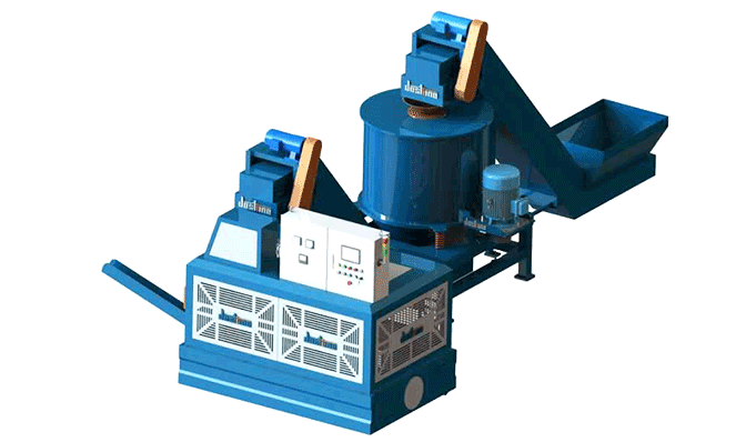 金属短屑甩干压饼方案