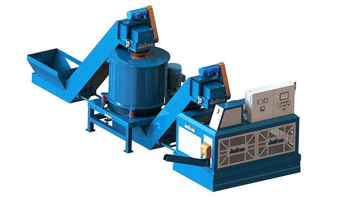 金属短屑甩干压饼方案