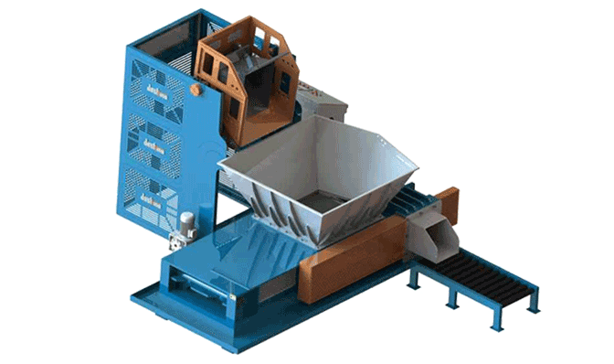 金属屑提升翻转打包方案